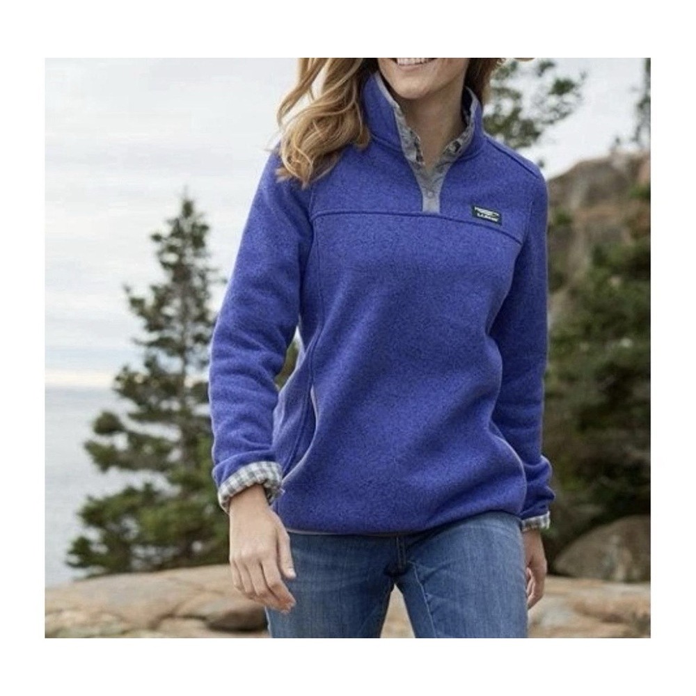 LL Bean 1/4 Snap Fleece Pullover Women's M Blue Outdoors Gorpcore